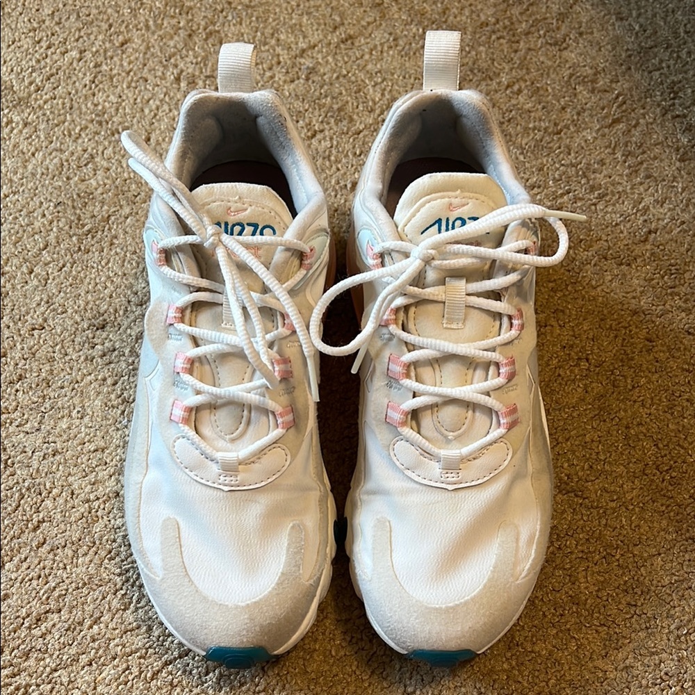 Women’s White and Pink Nike Shoes